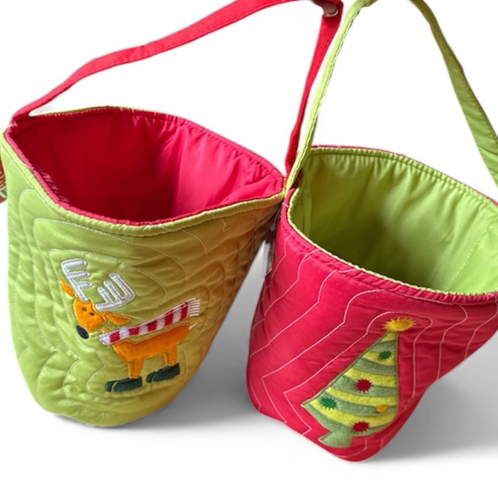 Holiday Quilted Bags - Red and Green New with tag set of 2
